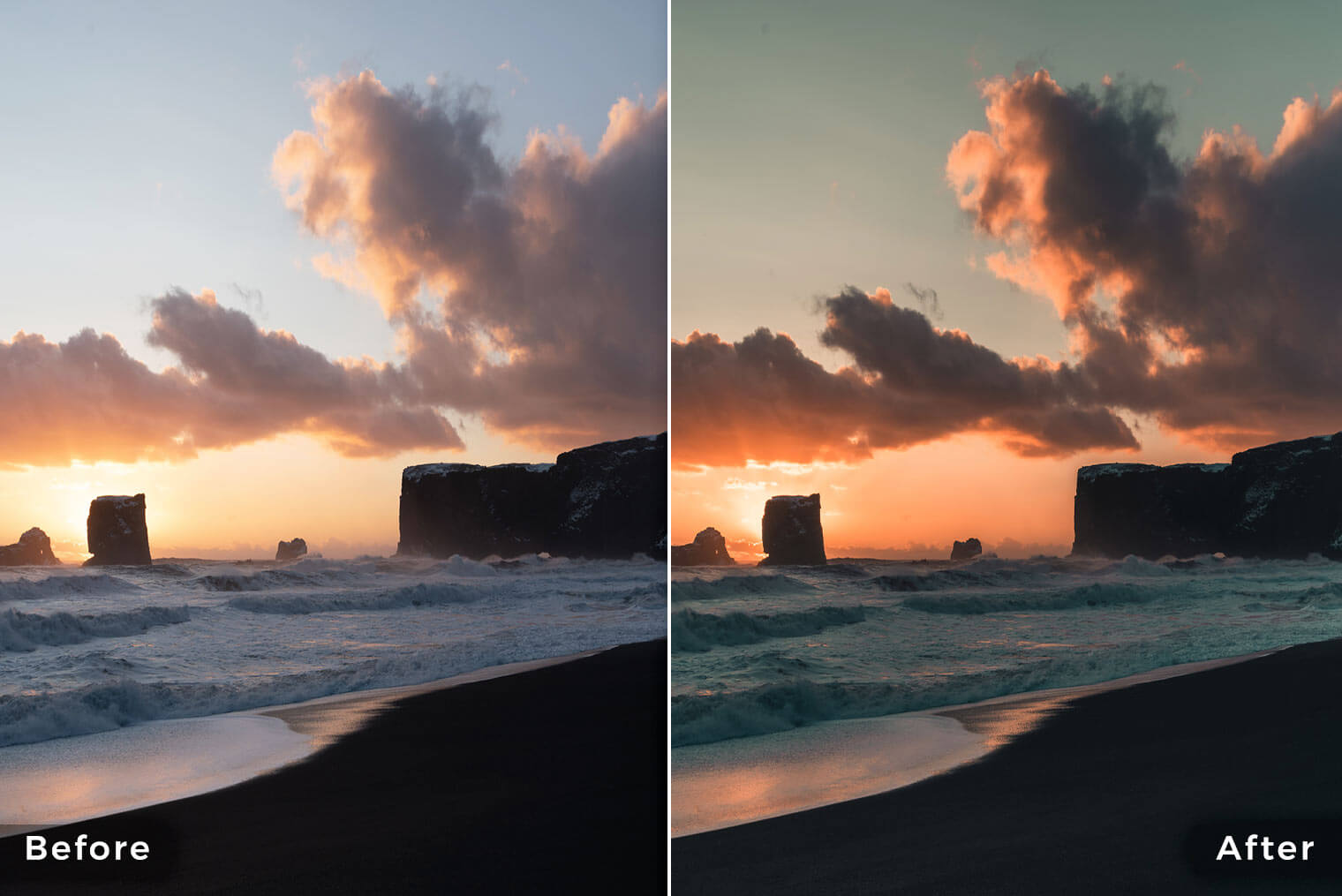 Capture One Styles for Coastal Landscapes - Before & After Example