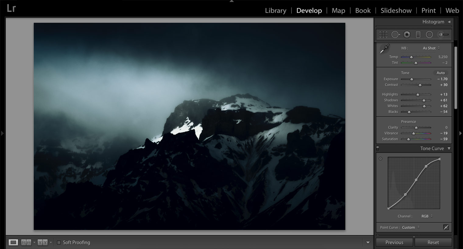 Lightroom Classic Screenshot - Increase Contrast Using Blacks and Shadows