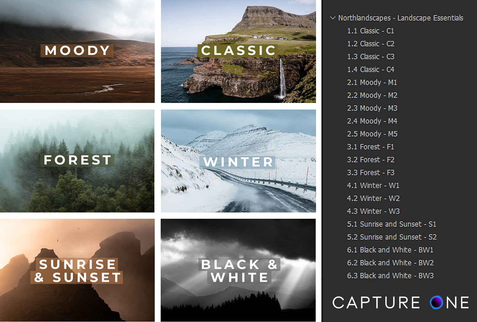 The Essential Collection: 20 Capture One Styles for Landscape Photography