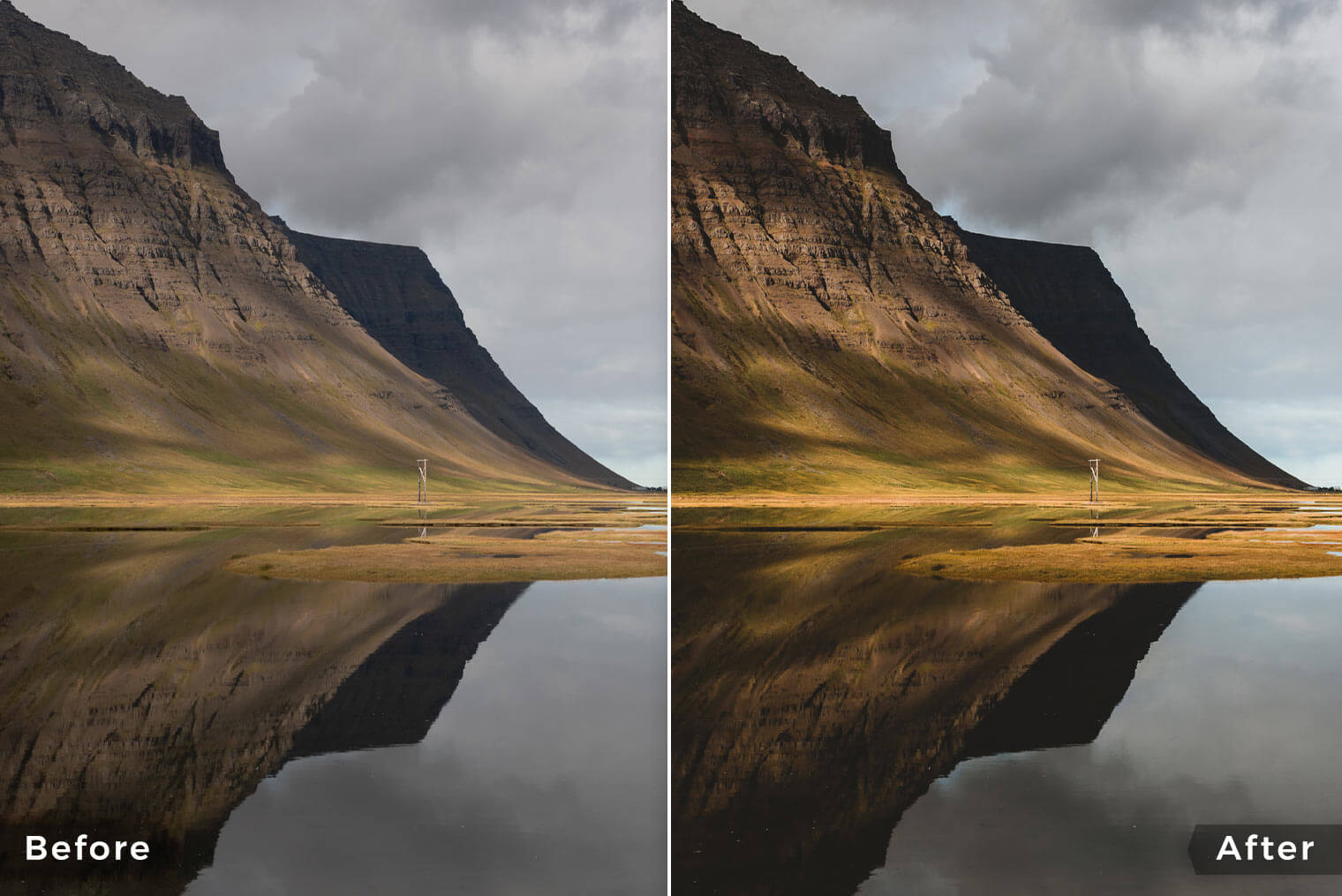 Capture One Styles for Moody Landscapes - Before & After Example