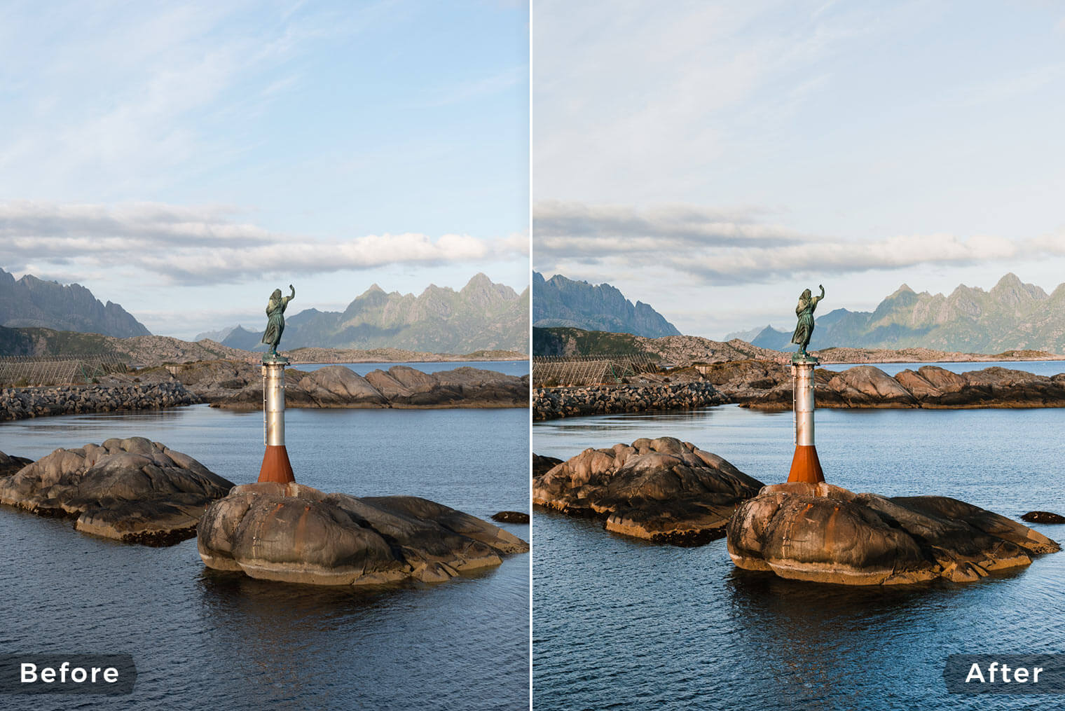 Capture One Styles for Nordic Landscapes - Before & After Example
