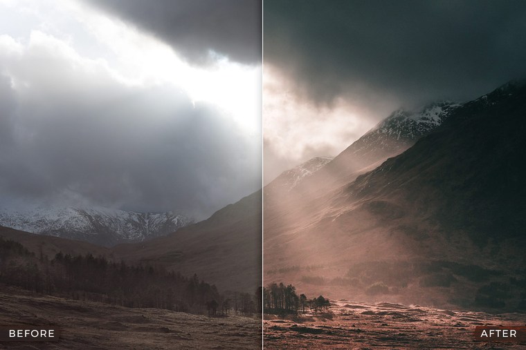 Capture One Styles for Moody Landscapes - Before & After