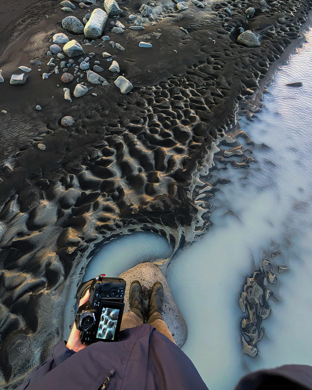Behind the scenes: Glacial river photography in Iceland.