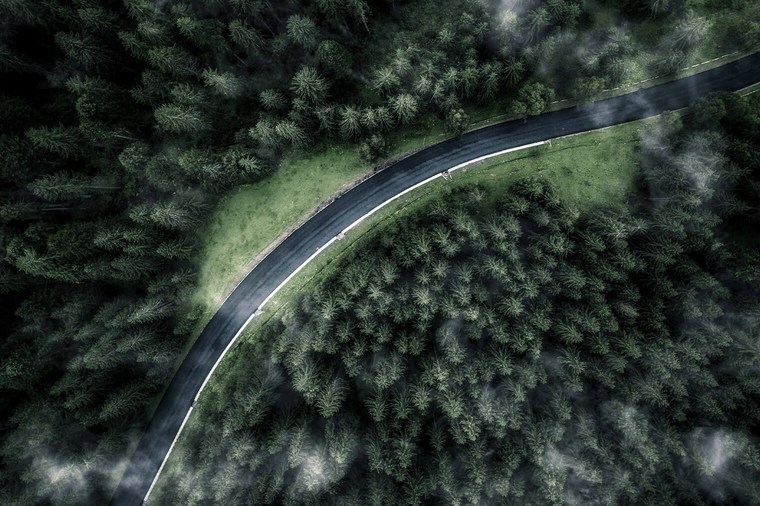 Aerial Photograph of Forest Road