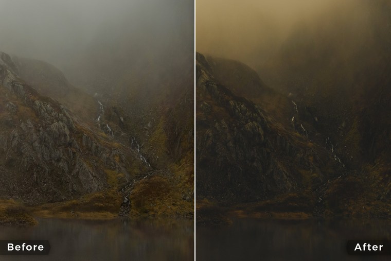 Cinematic and Moody Lightroom Presets - Before & After Example