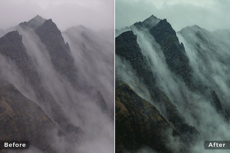 Cinematic and Moody Lightroom Presets - Before & After Example