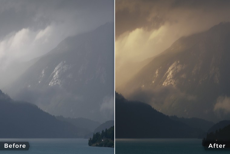 Cinematic Lightroom Presets - Before & After Example