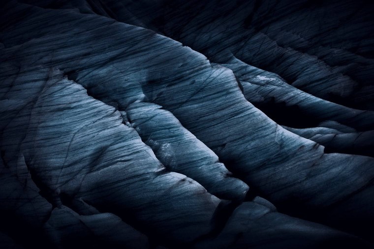 Glacier Ice in Dark and Dramatic Colors