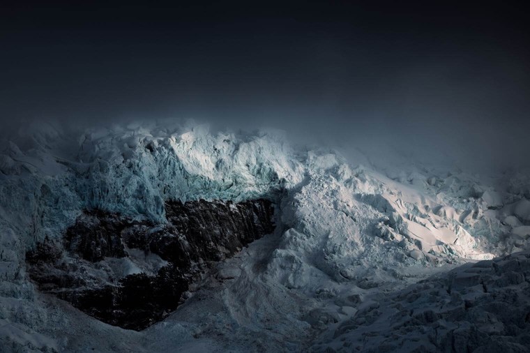 Moody Glacier in the Clouds