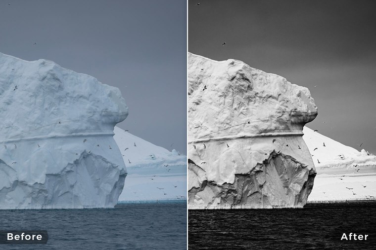 Lightroom Presets for Black & White Arctic Landscapes