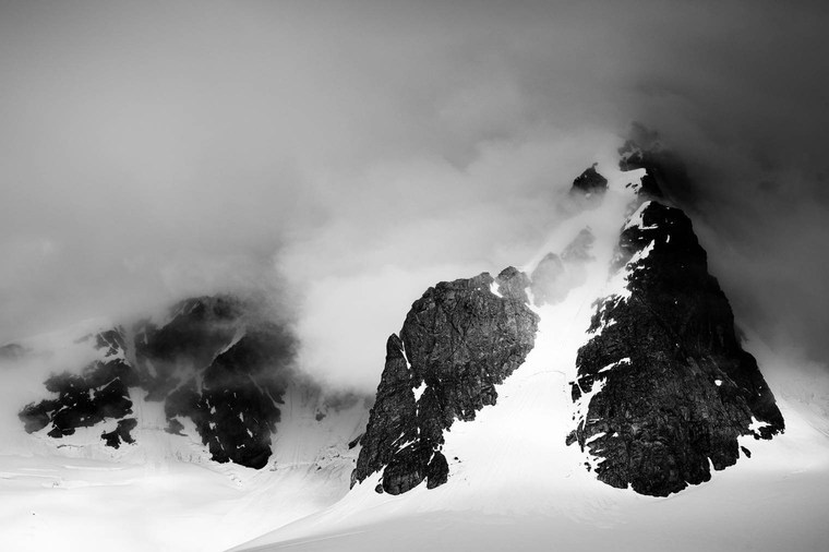 Mountain Range in Black and White