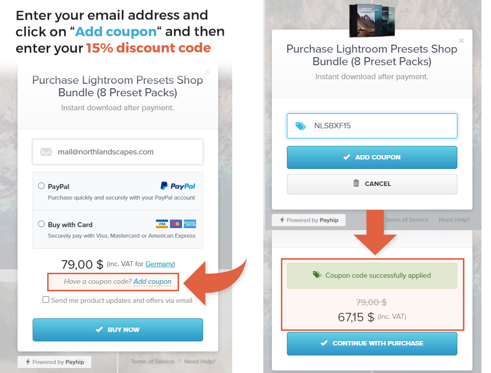 How to activate your 15% Discount