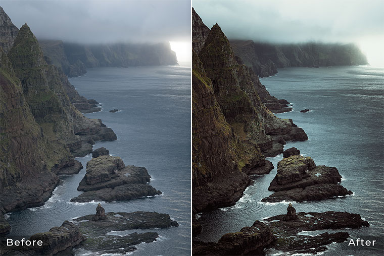 Before & After - Landscape Lightroom Presets by Northlandscapes