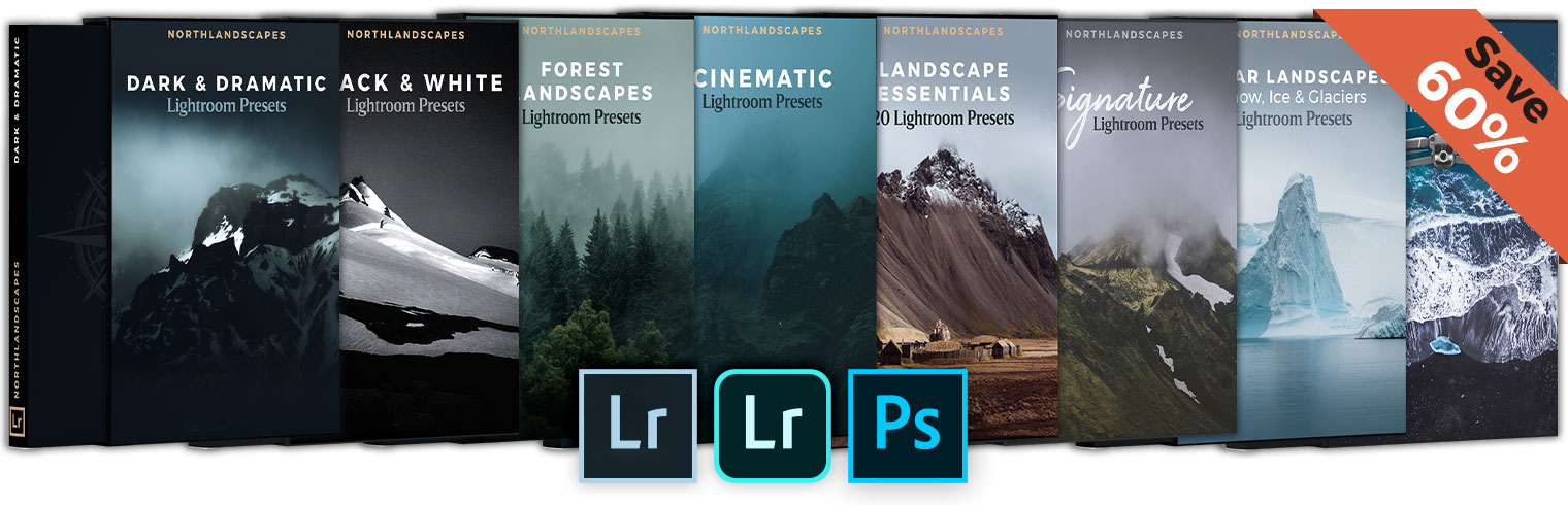 Bundle 7 Professional Lightroom Preset Packs for Landscape & Travel Photography