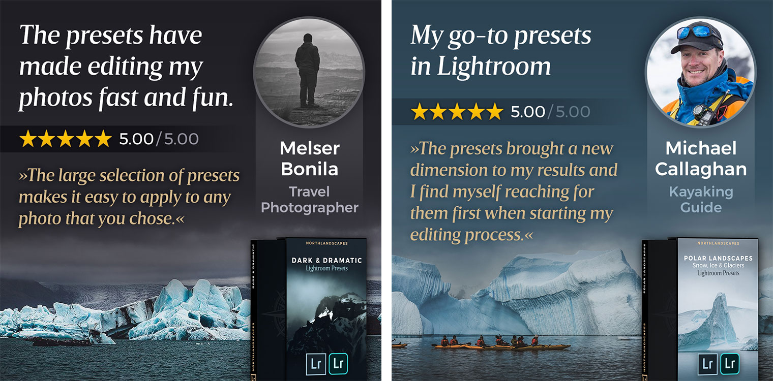 Testimonials of Northlandscapes Lightroom Presets