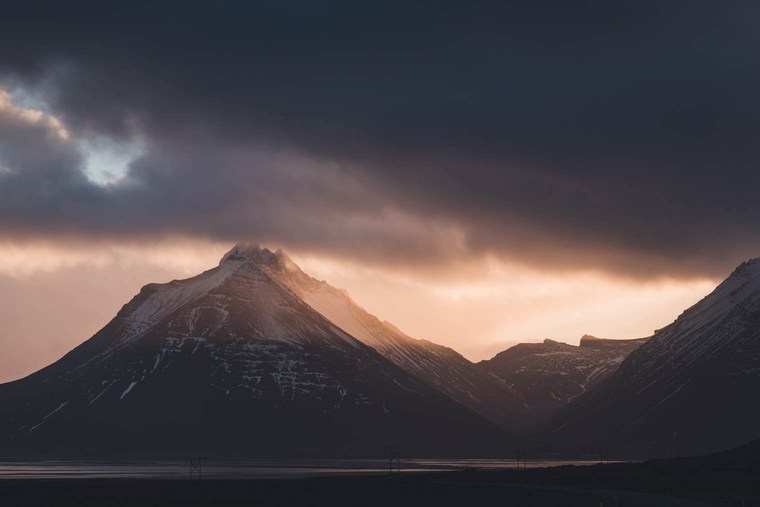 Moody Sunset over the South Coast of Iceland