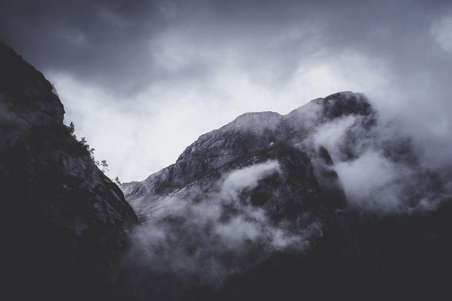 Dark Mountain Landscape in the Clouds (Northlandscapes Signature Lightroom Presets for Landscape Photography)