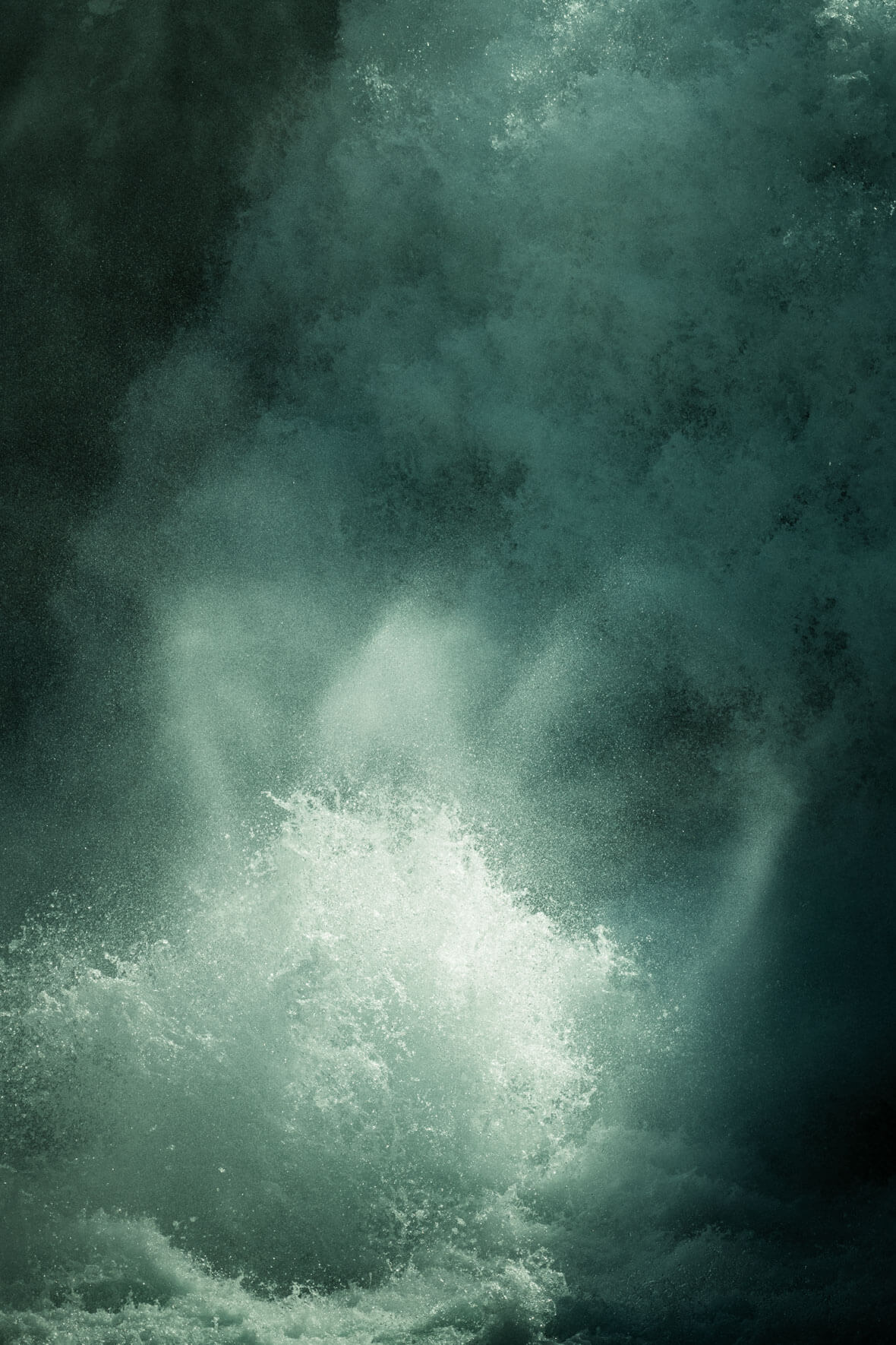 The spray of a waterfall