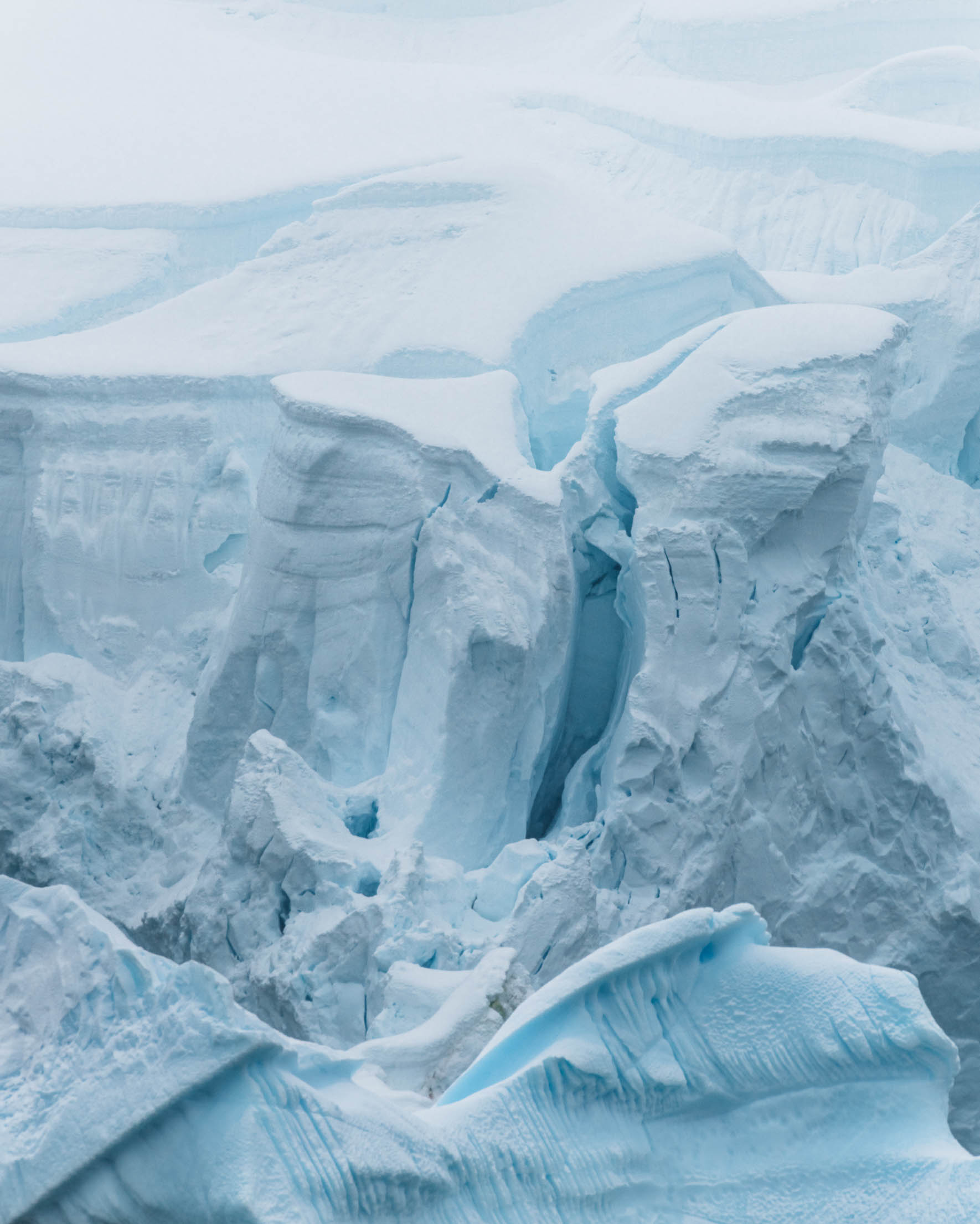 Glacier ice towers of the Antarctic Peninsula
