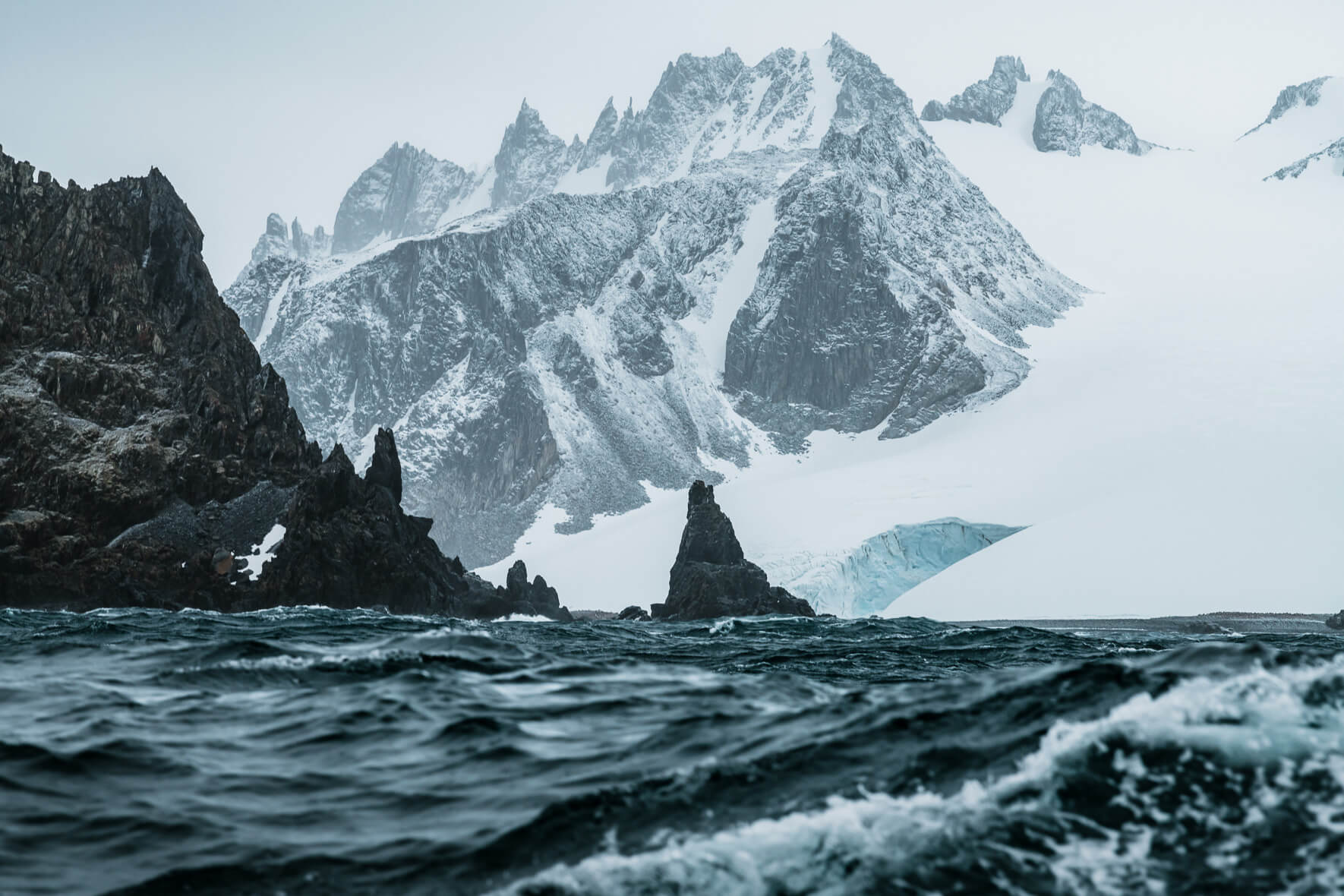 South Shetland Islands and dramatic waves