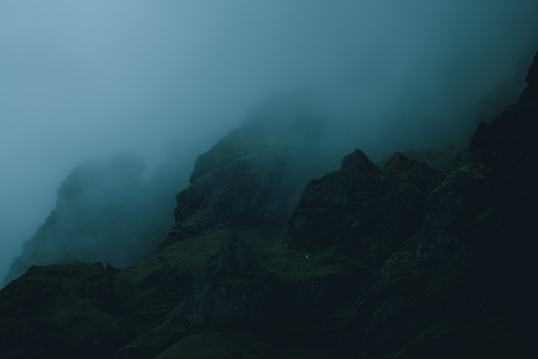 Dark and Atmospheric Mountain Landscape of Iceland