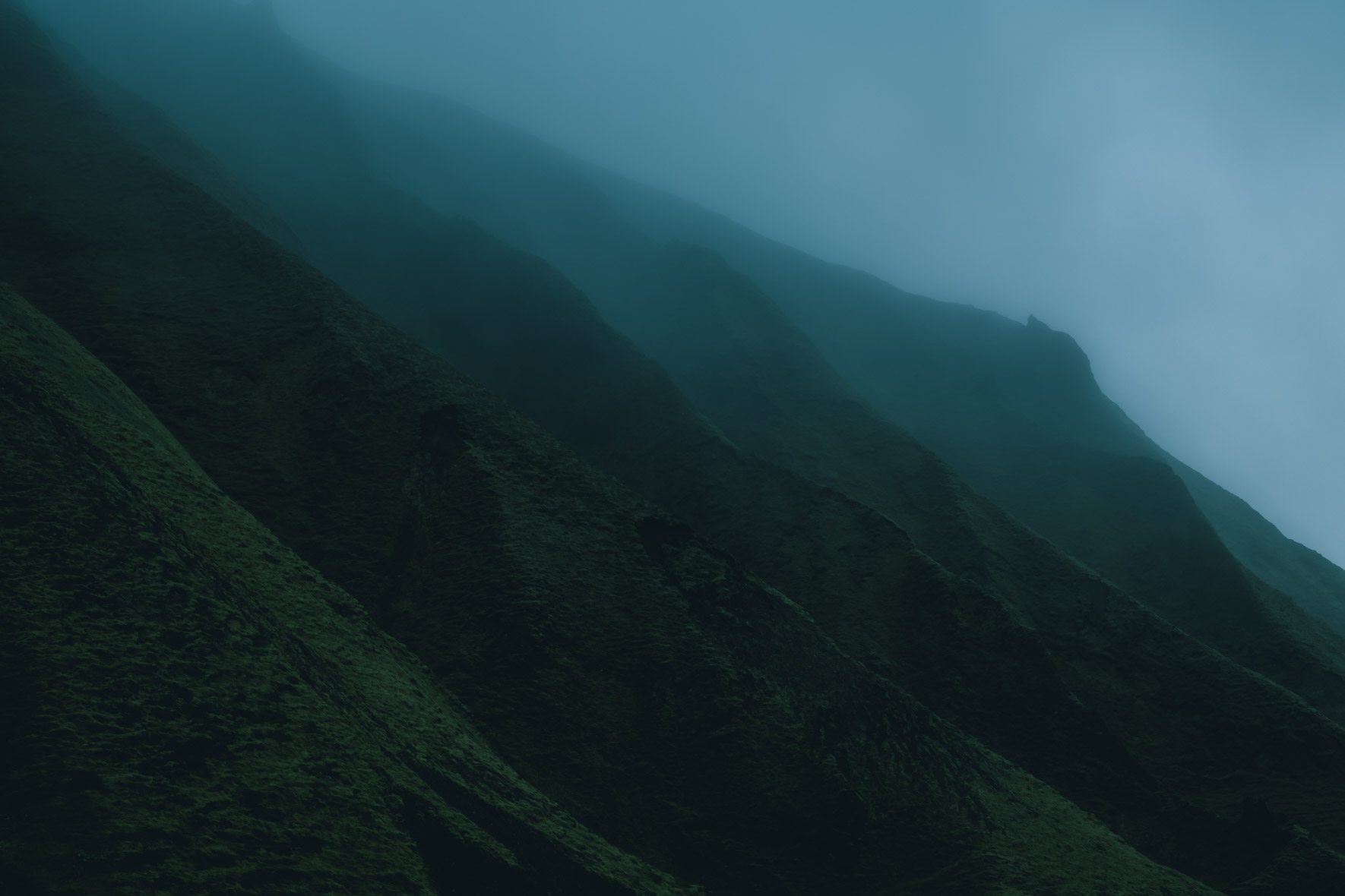 Dark Clouds over Hills in Iceland