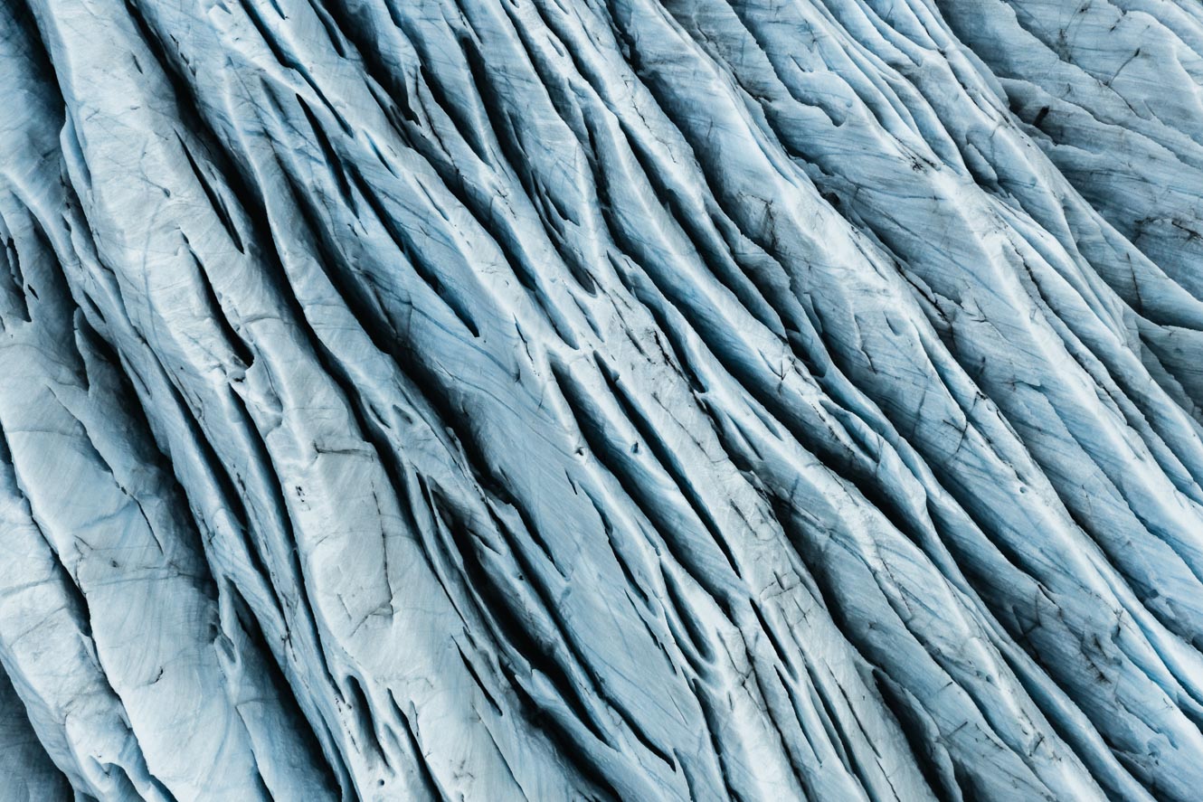 Aerial view of Vatnajökull glacier in Iceland