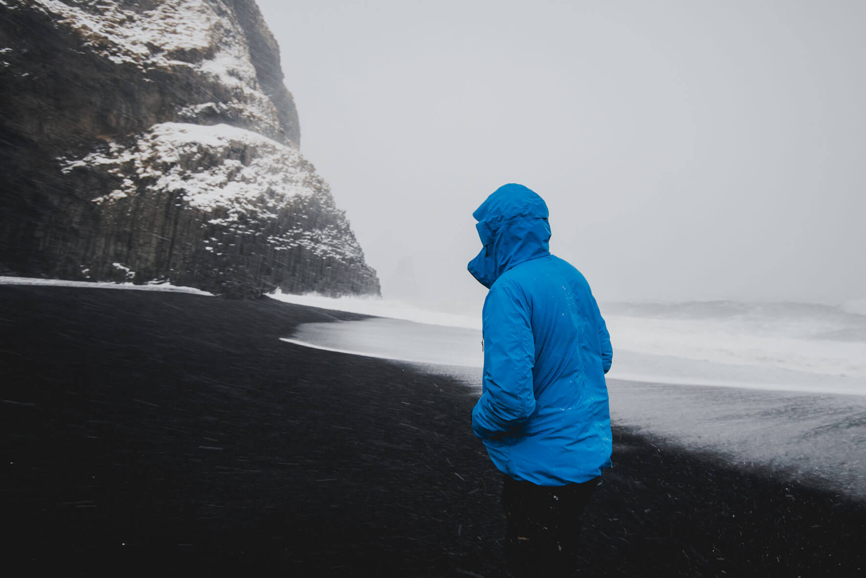 Winter fashion shoot for AETHER Apparel on a beach in Iceland