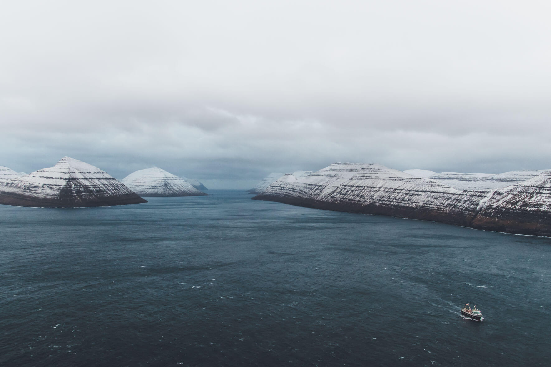 The Faroe Islands seen from an Atlantic Airways helicopter