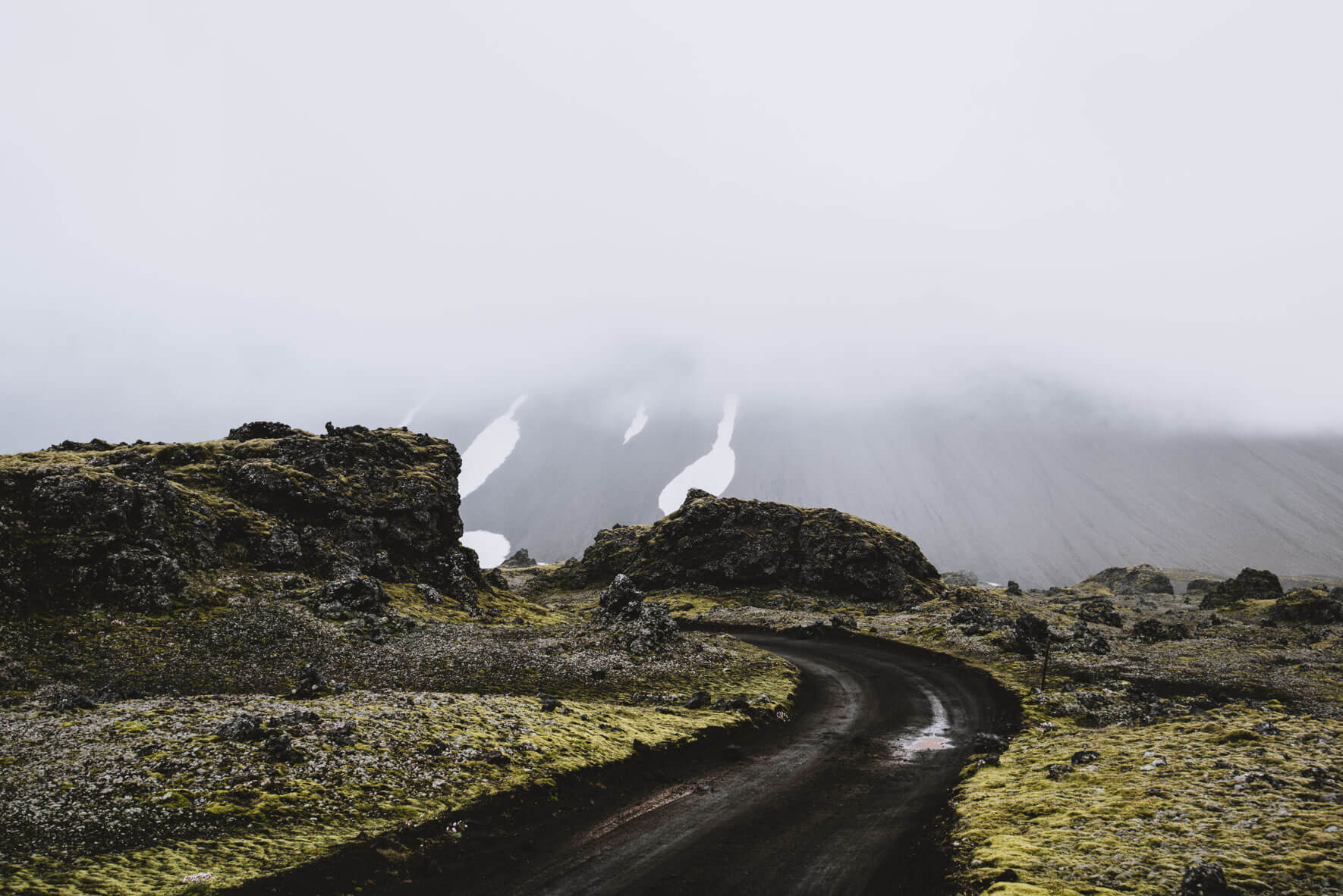 Road through the highlands of Iceland