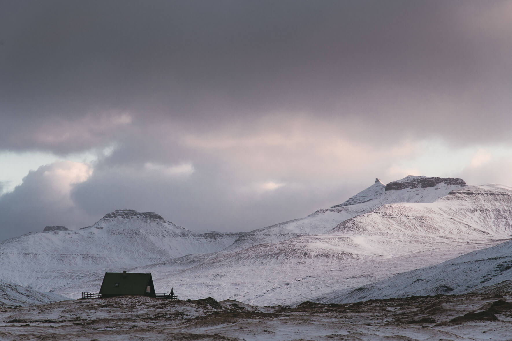 Small hut near the village Saksun on the Faroe Islands