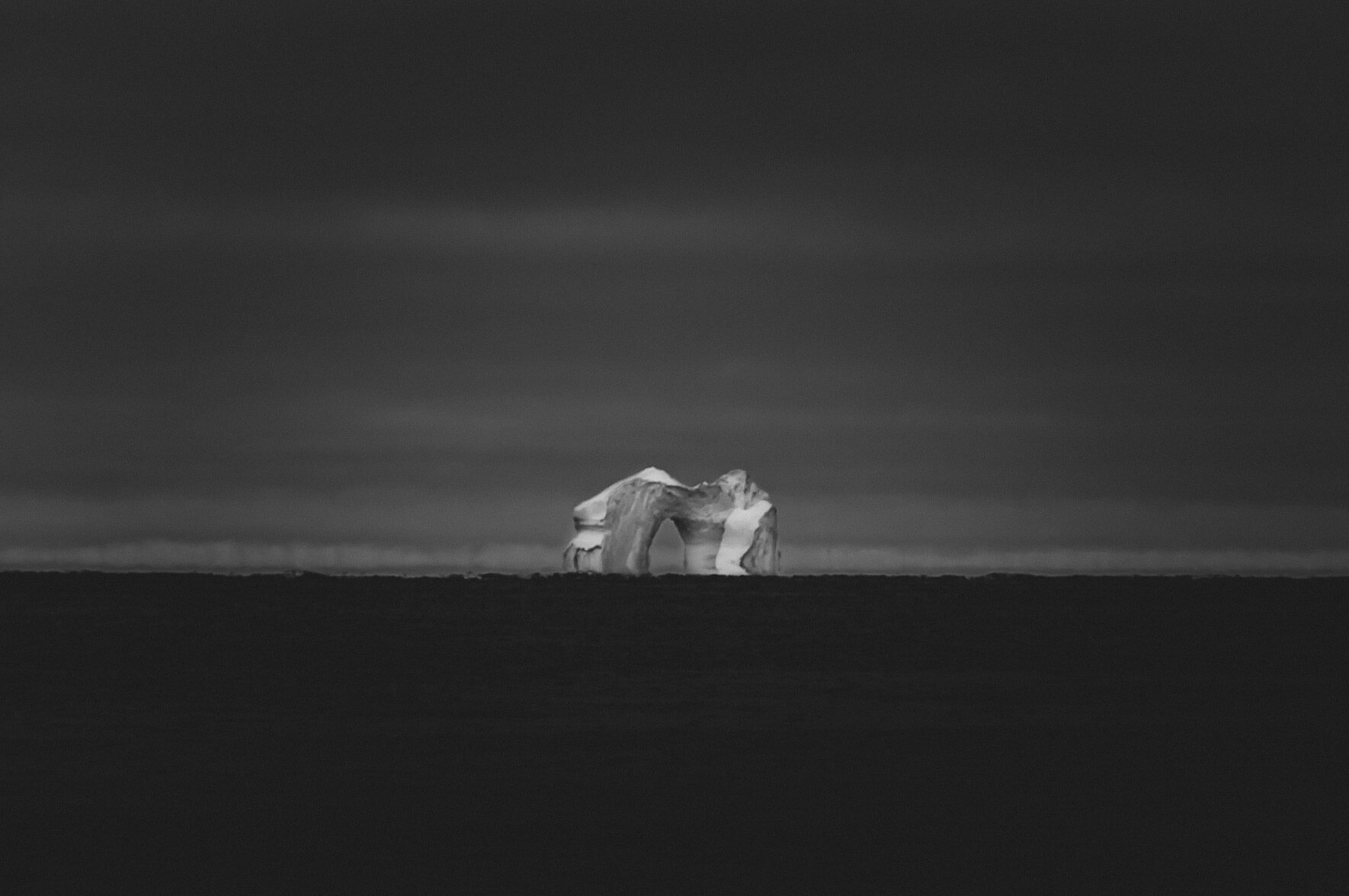 Iceberg gate on the horizon in Greenland