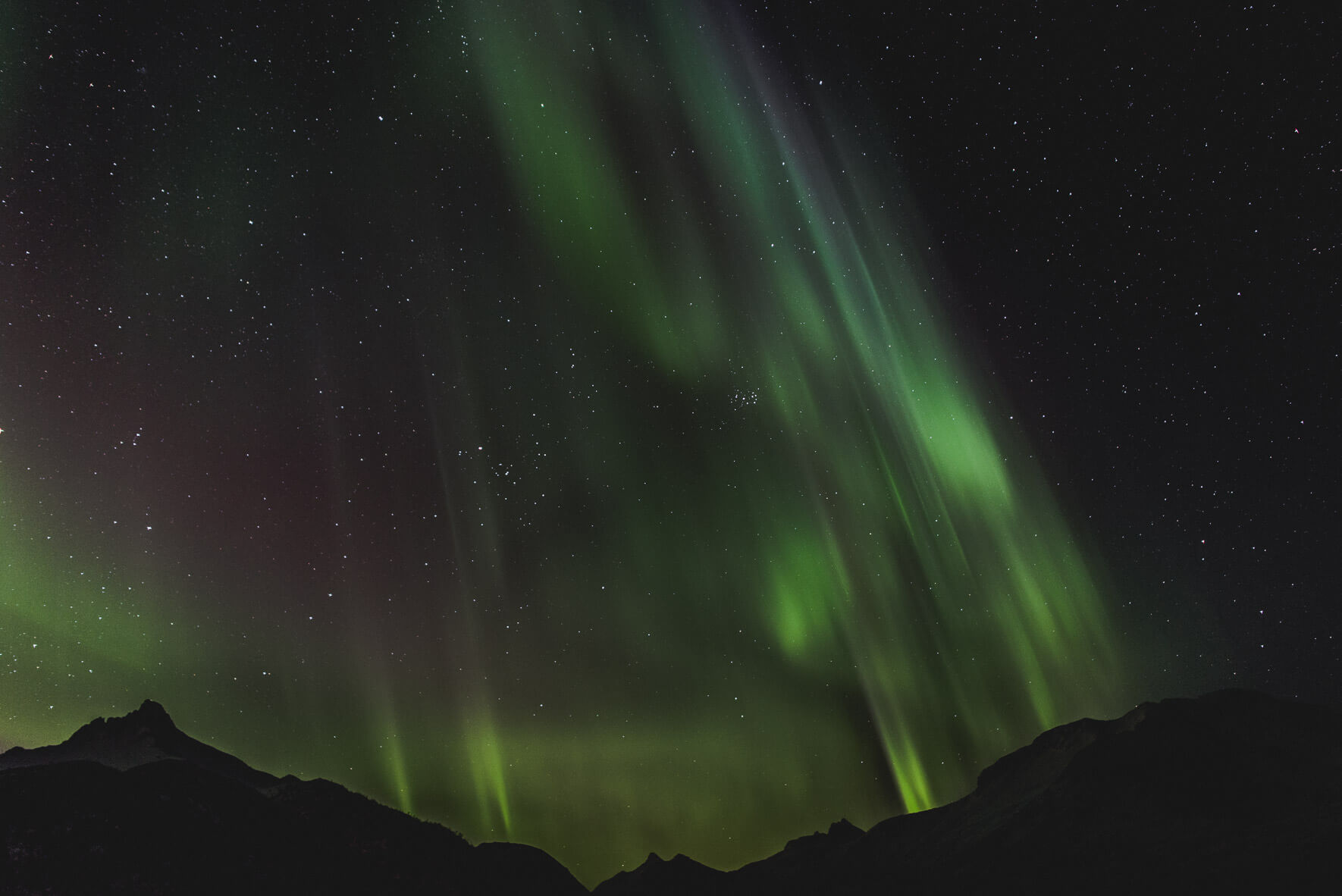 Northern lights over the Lofoten Islands in Norway
