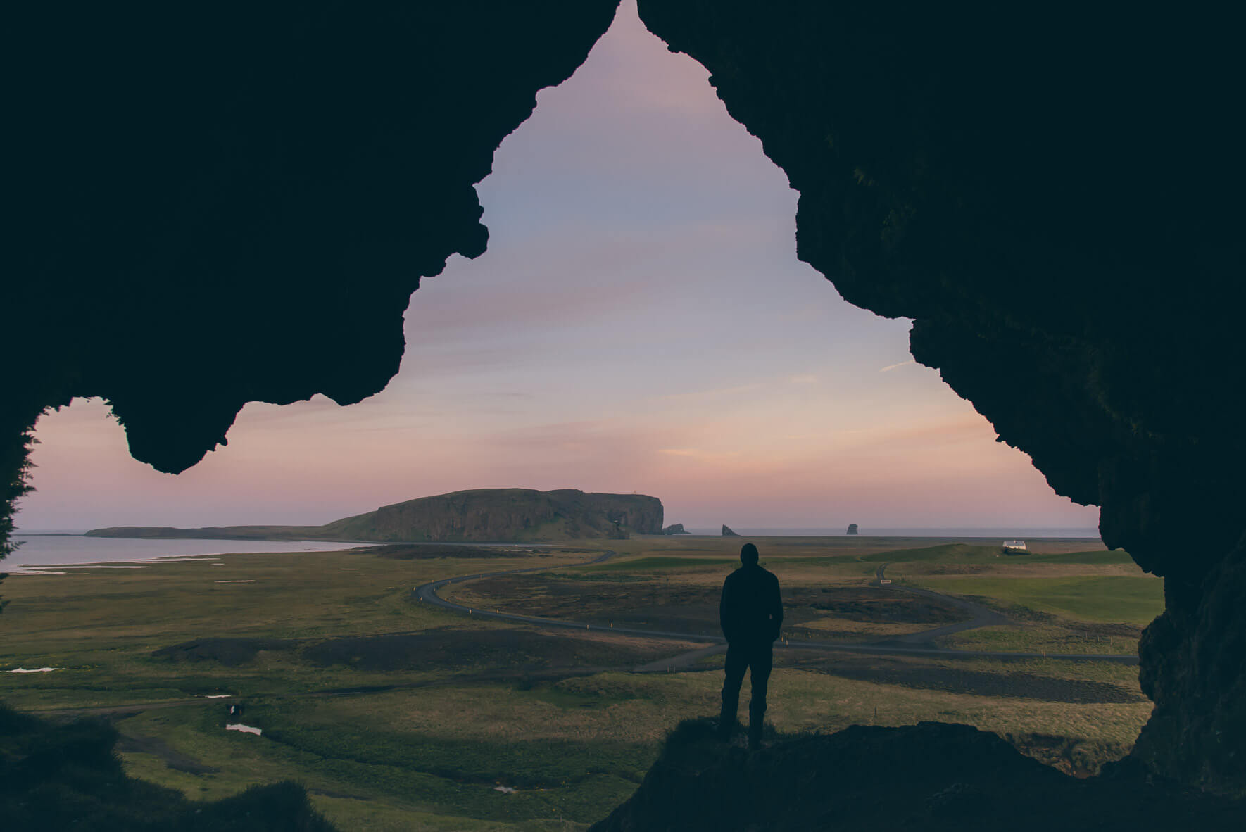 Dyrholaey seen from Loftsalahellir cave