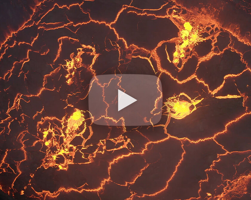 Aerial video series of lava of the 2021 Fagradalsfjall eruption in Iceland